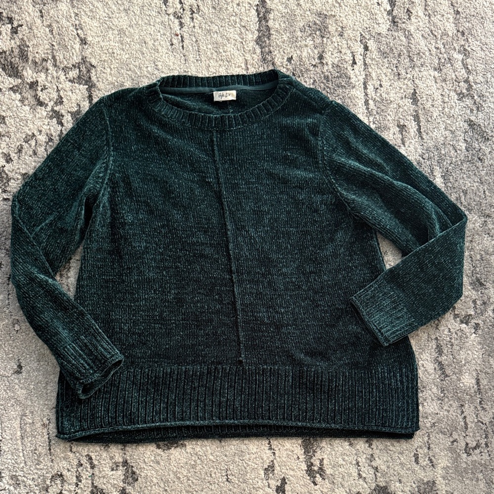 Style & Co. Forest Green Crew Neck Sweater